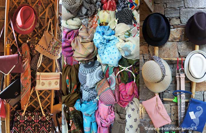 Boutique chapeaux foulards et sac à main idées cadeaux originals chapotier le Grand Bornand