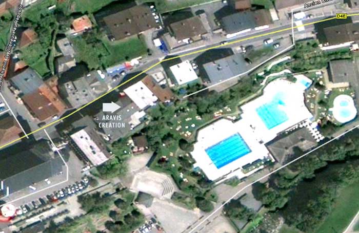 Accès bijouterie Aravis Création La Bijouterie Aravis Création se situe tout proche de l'église sur la route principale arvimedia